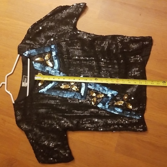 Blue and Black Sequin Top - Picture 5 of 5